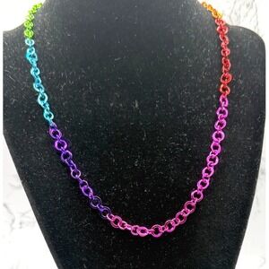 CHARM IT Rainbow Chain Necklace Colorful Y2K Kidcore Jewelry